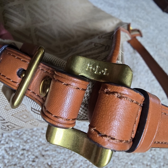 Lauren Ralph Lauren Rll Signature Monogram Handbag Purse Medium Size - Picture 12 of 16